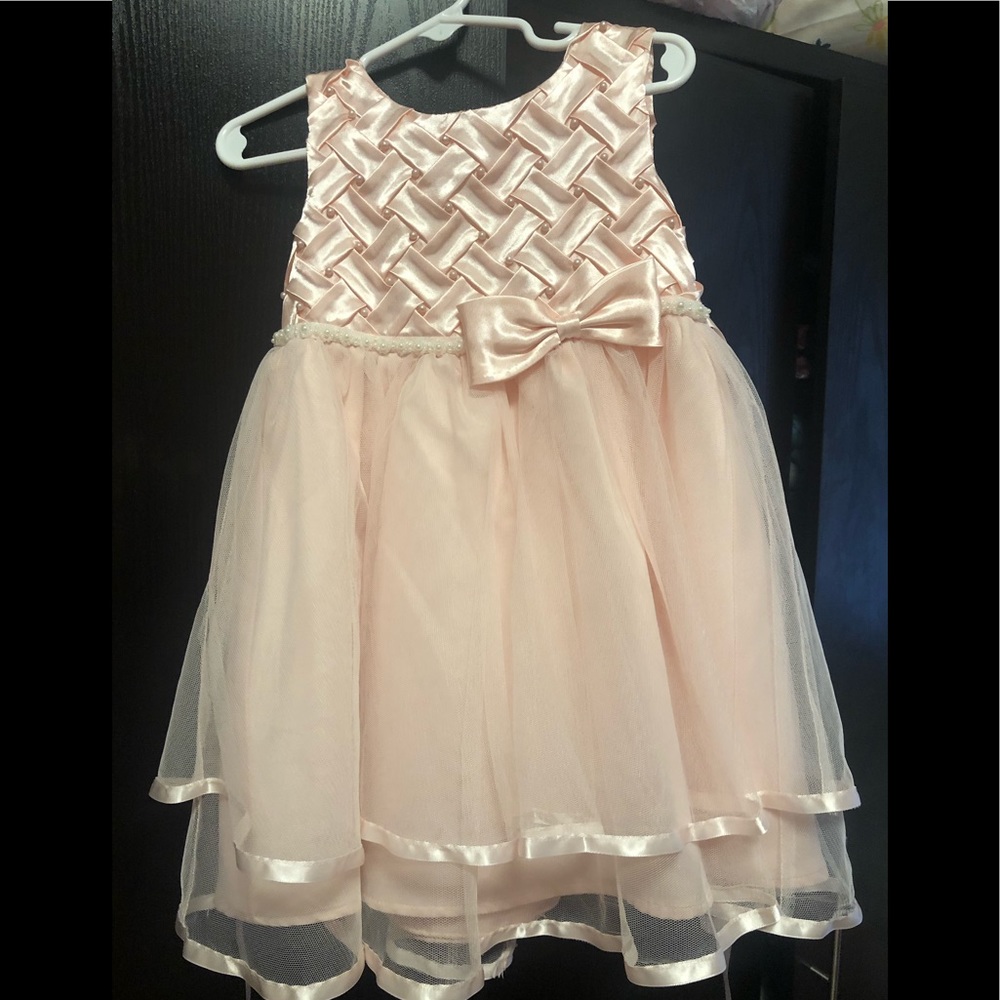 3T Toddler girl pink basketweave dress